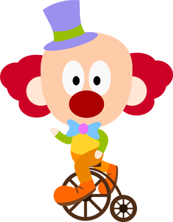 Clown On A Bike Clipart (350x450)