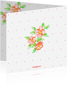 Een Bloemige Kaart Voor Een Pasgeboren Kleine Meid, - Greeting Card (455x350)