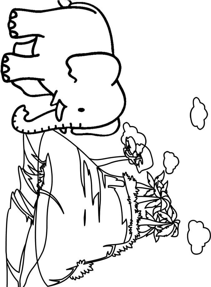 Elephant Coloring Pages For Kids - Dibujoelefante (688x917)