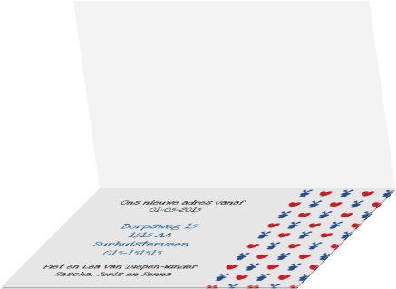 Een Vrolijke Verhuiskaart Om Naar Familie En Vrienden - Brochure (455x350)