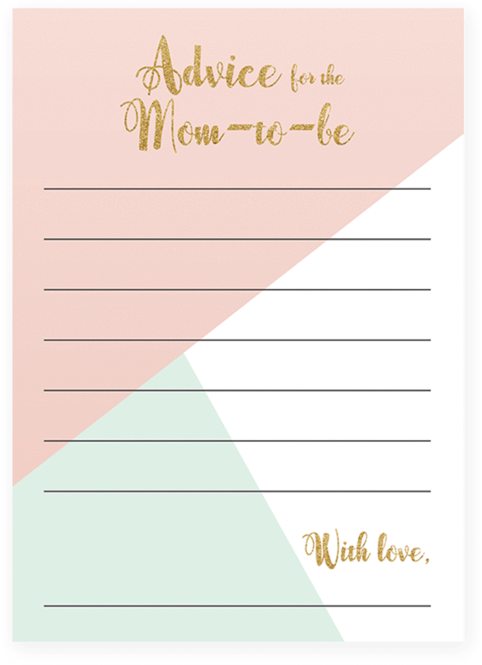 Baby Shower Advice For The Mom To Be Game By Littlesizzle - Document (819x1024)