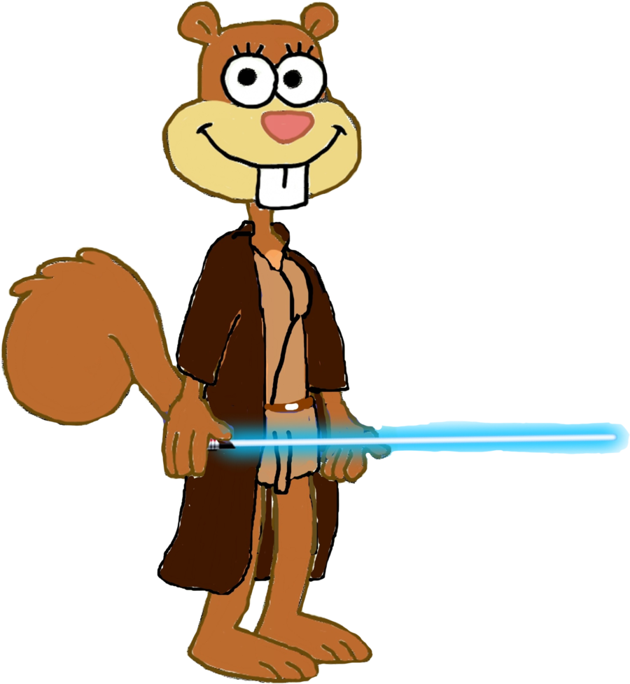 Profitable Pictures Of Sandy Cheeks Jedi Master By - Art (900x977)