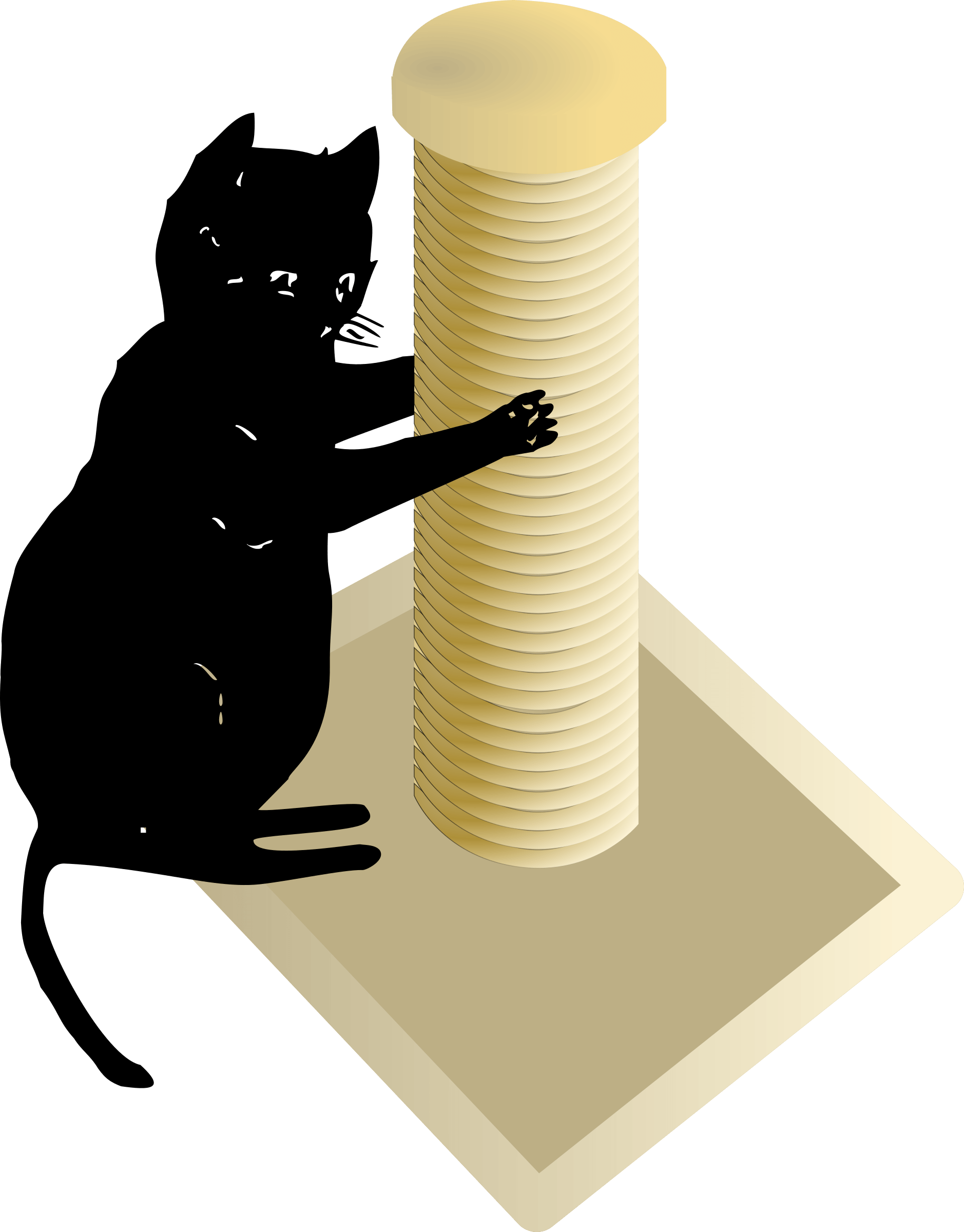 Clip Art Cat Scratching Post (1878x2400)