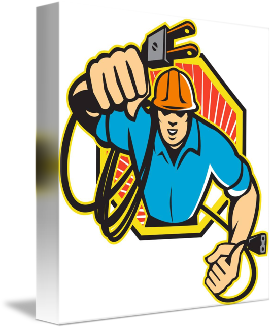 Electrician Construction Wo Square Sticker 3" X 3" (536x650)