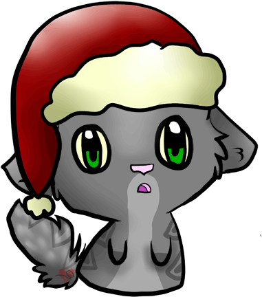 Cute Cat Cartoon Christmas Chibi Cat,echo's Chibi Cats - Cute Cartoon Christmas Animals (384x450)