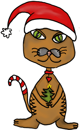 Cartoon Cat Christmas Fredecho S Cute Cat Cartoons - Animated Christmas Cat Tranparent Gif (278x450)