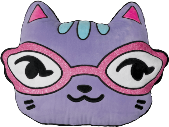 Picture Of Cat With Glitter Glasses Scented Embroidered - Clothing (550x550)