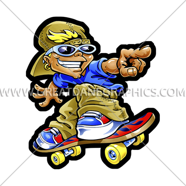 Cartoon Skateboarder - Cartoon Skateboarder (385x385)