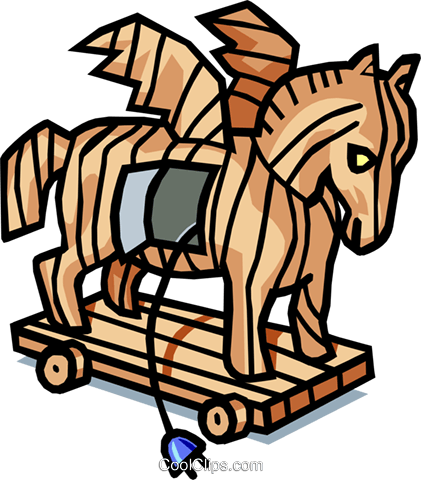 Trojan Clipart Transparent - Trojan Horse Virus Gif (421x480)