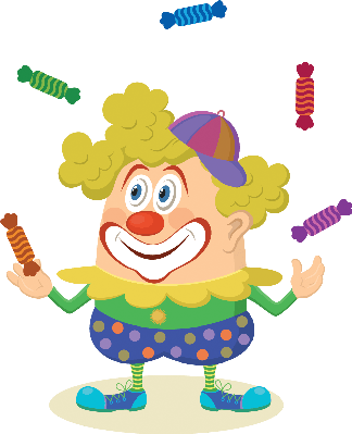 Circus Clown Juggling Candies - Juggler Transparent Clipart (324x399)