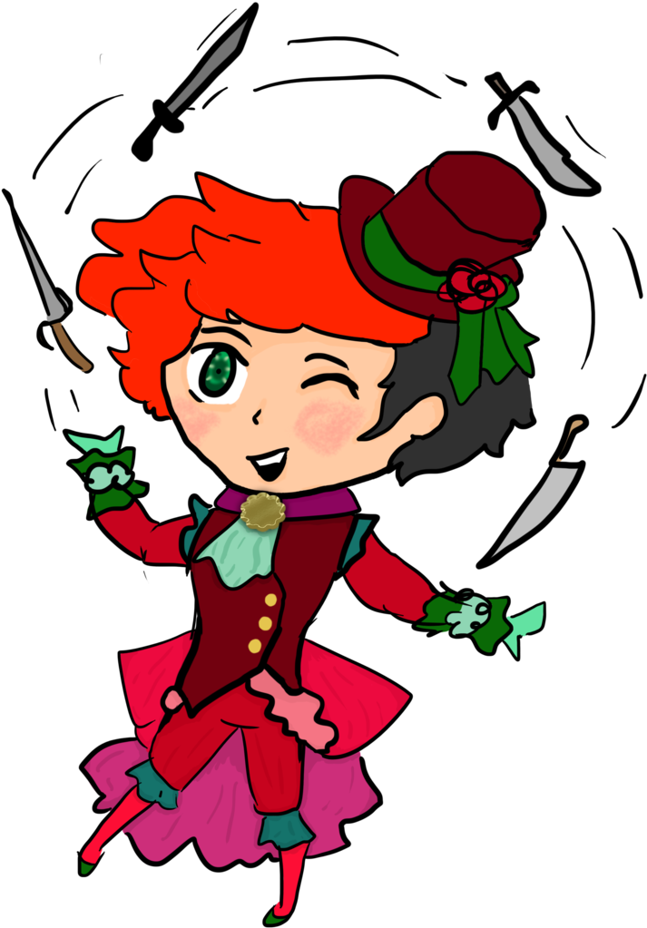 Red And Green Juggler Erme Chibi By Lord Viceroy Ramirez - Musical Theatre (900x1165)
