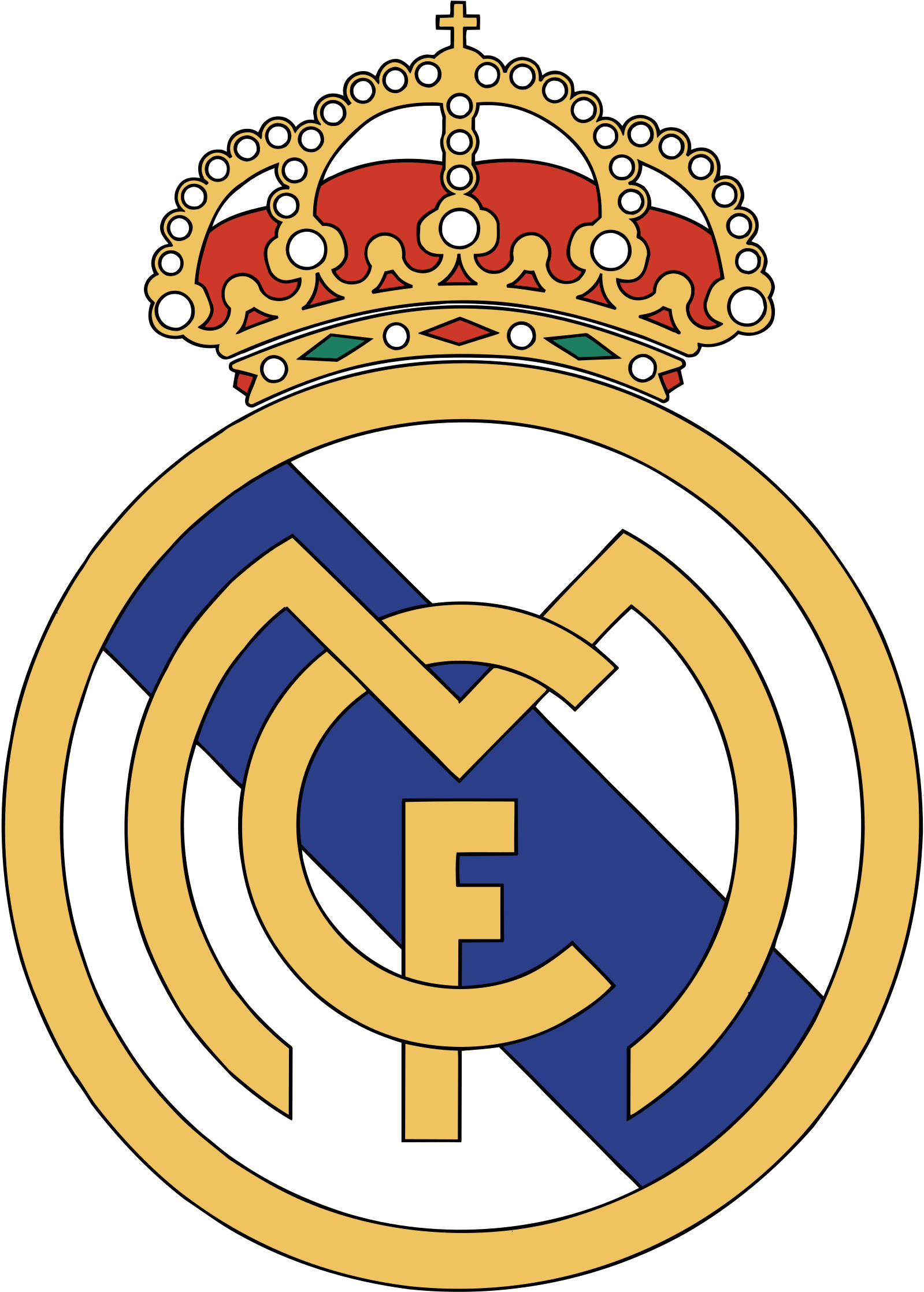 Real Madrid C F Logo Black And White - Real Madrid Logo Png (2400x2400)