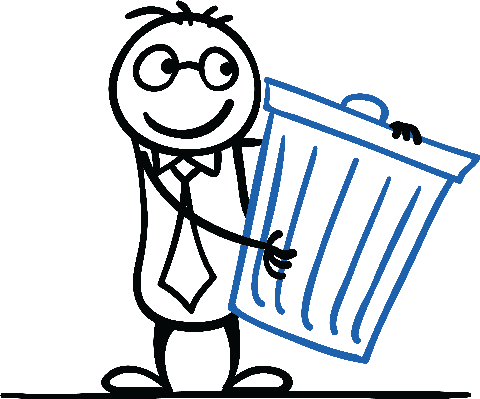 Here Is The Rubbish Bin - Clip Art (480x399)
