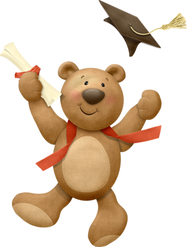 Cutepictures Альбом «скрап Наборы / Авторские / Nitwit - Bear Graduation Clip Art (380x500)