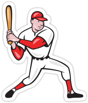 Cartoon Baseball Players - Cartoon Baseball Player Batting (375x360)