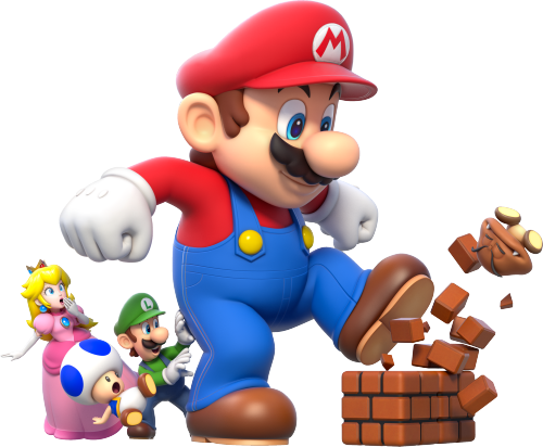 Mario Luigi Princess Peach Year Of Luigi Super Mario - Mega Mushroom Super Mario 3d World (500x412)