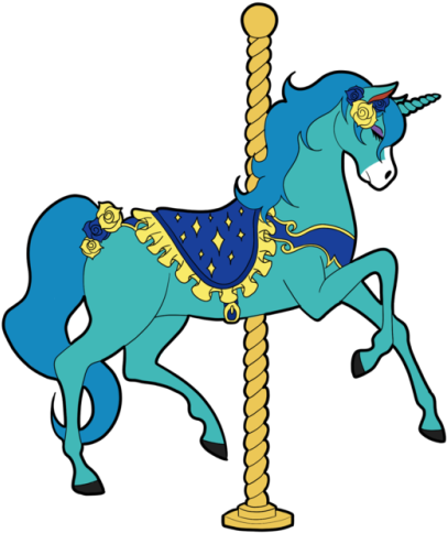 Carousel Horse Clipart Image - Carousel Unicorn Clipart (500x500)