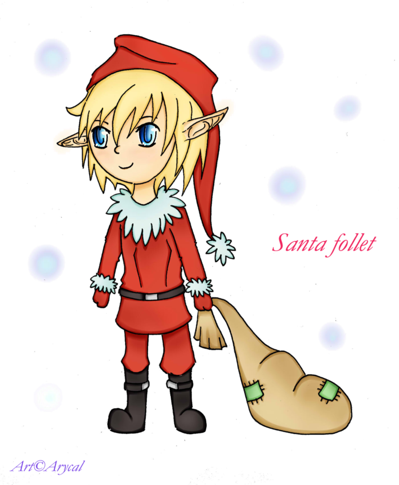 Santa Elf By Arycal - Cartoon (811x985)
