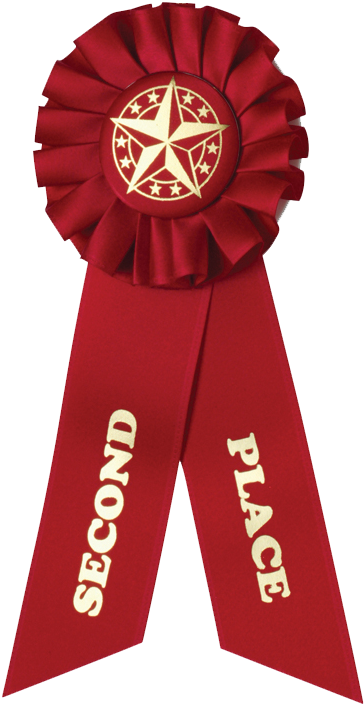 0005135 2nd Place Rosette Ribbon Red - Parts Of A Ribbon (450x800)