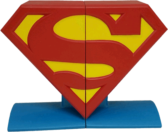 Dc Comics Superman Logo Bookends Statue Zing Pop Culture - Superman Logo Bookends Statues (600x600)