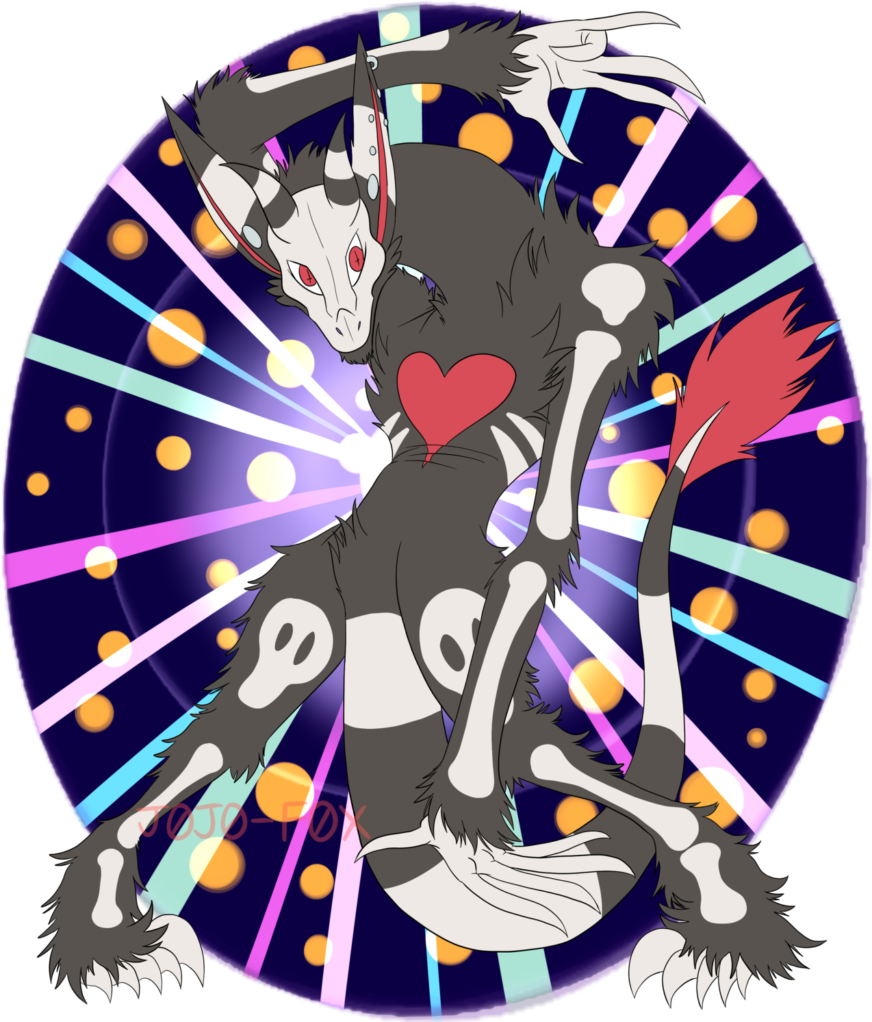 [art Trade] The Rave Deity, Cross Bones By Jojo Monstar - Illustration (1280x1493)