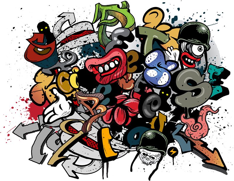 Mural Graffiti Paint Wall Wallpaper - Graffiti Vector (800x800)