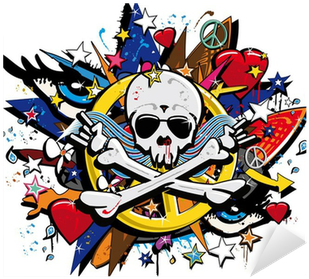 Graffiti Skull And Bones Skeletonl Pop Art Illustration - Rise And Decline Of The Third Reich (400x400)