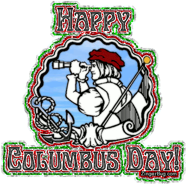 Free Nice Day Clip Art - Happy Columbus Day Gif (371x366)