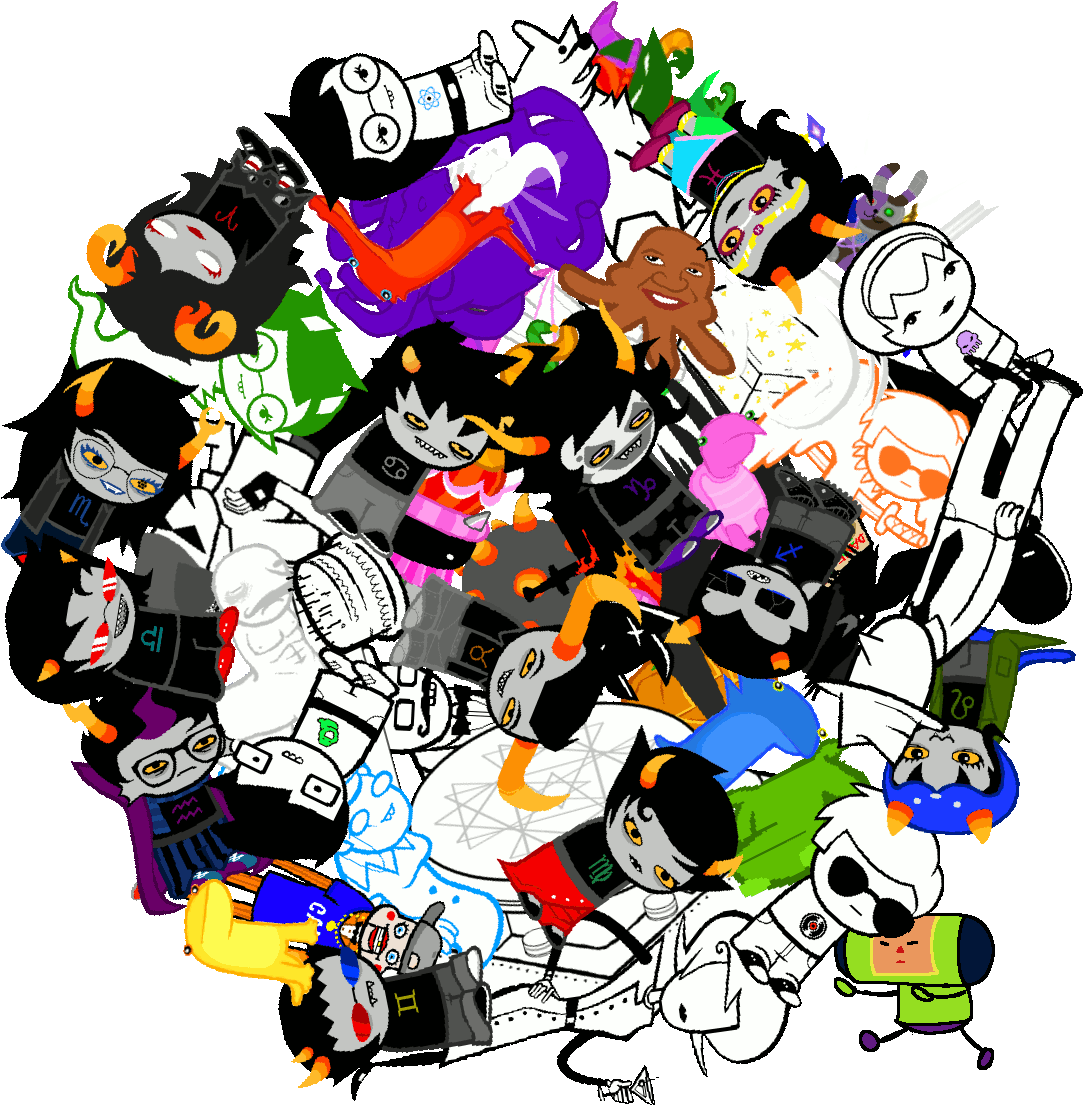 Nan Desu Kan Art Cartoon Graphic Design Illustration - Homestuck Characters (1110x1110)