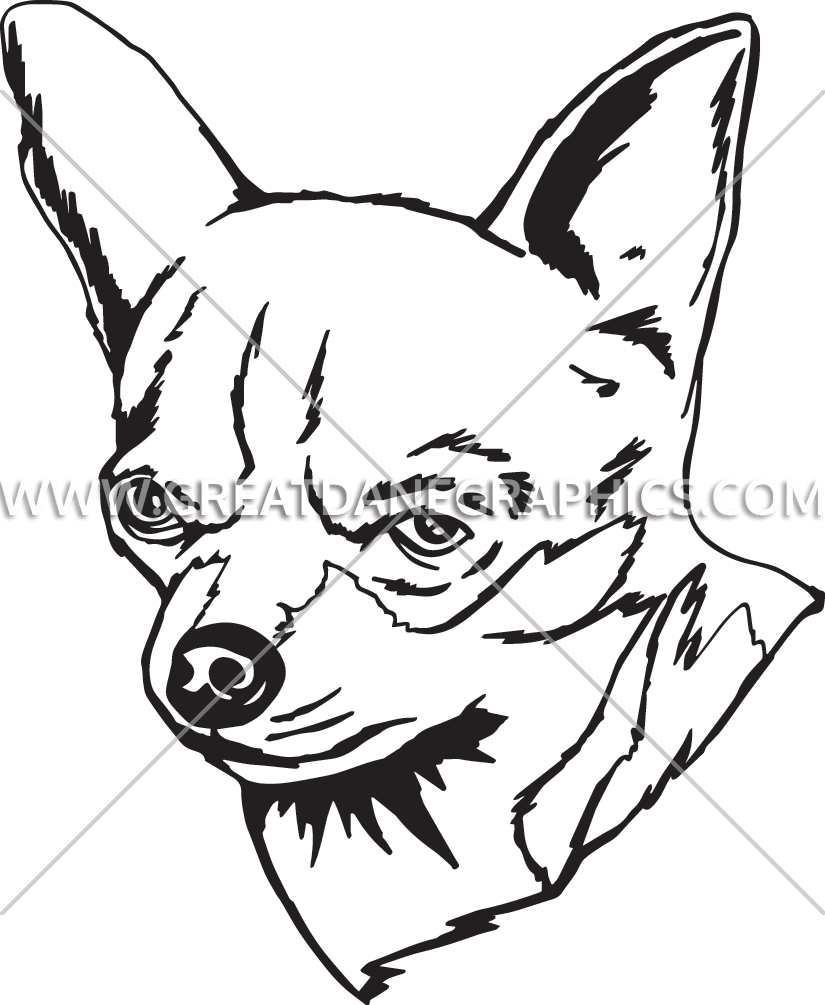 Chihuahua Black And White Clipart (825x1005)