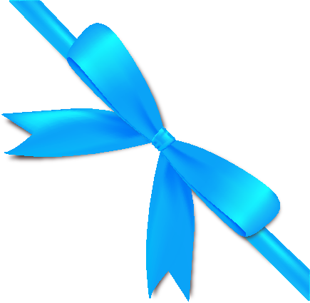 Ribbon Light Blue Icon2 - Blue Bow Free Vector (435x425)