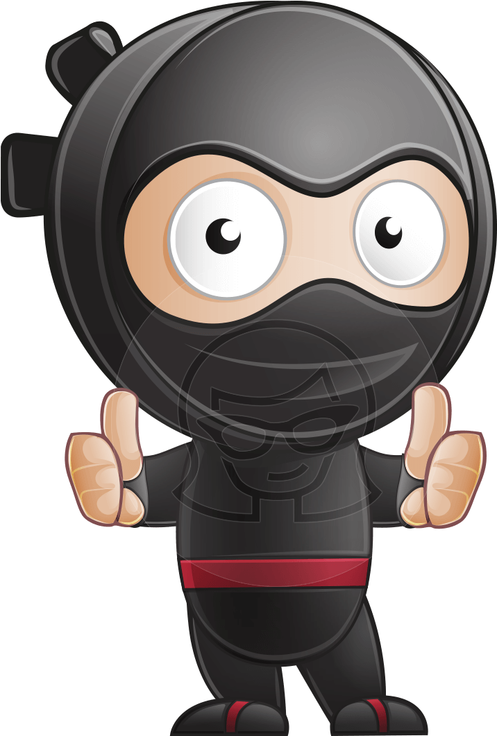 Ami The Small Ninja - Ninja Cartoon Thumbs Up (744x1060)