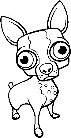 Chihuahua, Ing, Only - Chihuahua Cabeza De Manzana Para Colorear (600x470)