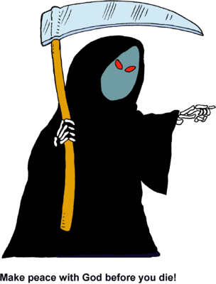 Grim Reaper Clip Art - Death God Clipart (304x400)