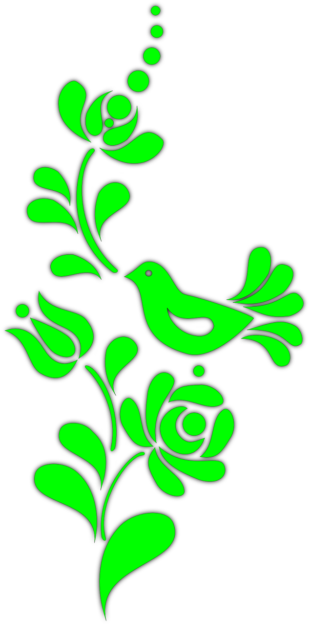 Sample Bird Folk Folk Art Transparent Image - Magyar Néptánc (640x1280)