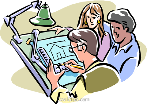 Architect Designing Couples House Royalty Free Vector - Designing Clipart (480x339)