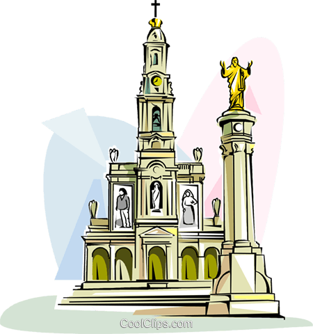 Sanctuary Of Fatima Royalty Free Vector Clip Art Illustration - Illustration (450x480)