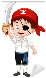 Illustration Of Pirate Boy Holding Sword Wall Mural - Boy Pirate (400x400)
