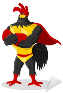 Cartoon Illustration Of Super Rooster Sticker • Pixers® - Super Rooster (400x400)