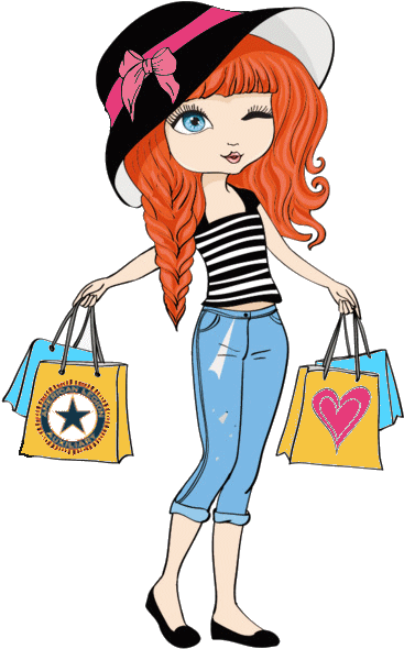 Cute Fashion Girl Vector (422x609)