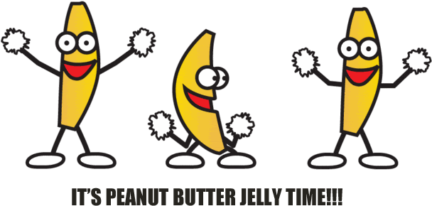 Peanut Butter Jelly Time Banana Dancing Clipart - Peanut Butter Jelly Time (628x357)