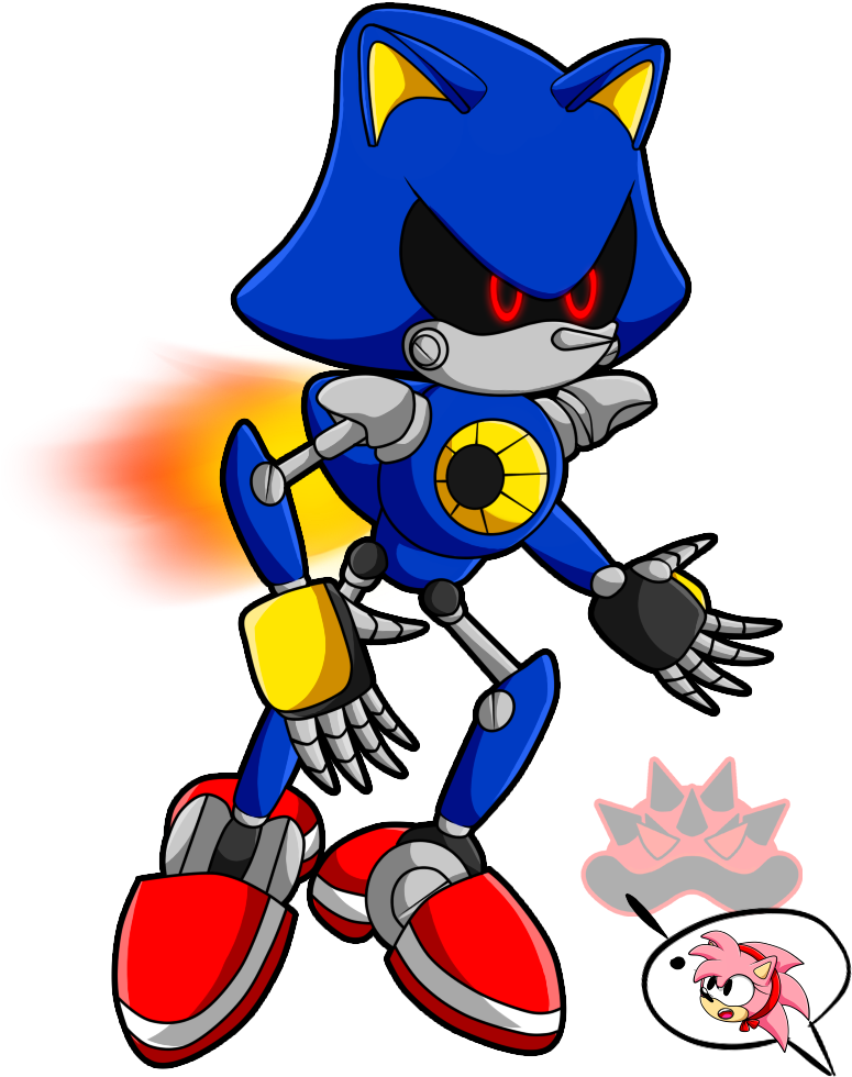 Processing - Modern Metal Sonic Drawing (790x1000)