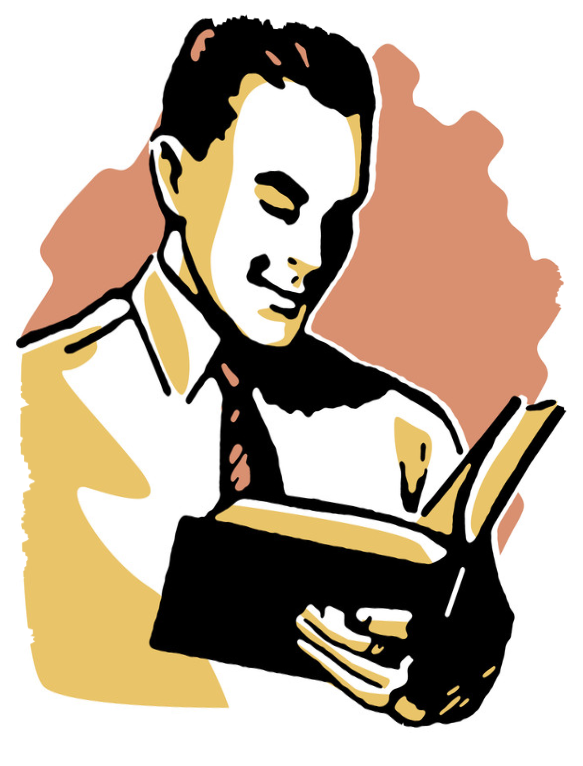 Good Businessman Reading - Man Reading A Book Drawing (658x800)