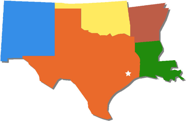 Houston To Tulsa, Albuquerque To New Orleans - Grouping States Into Regions (852x551)