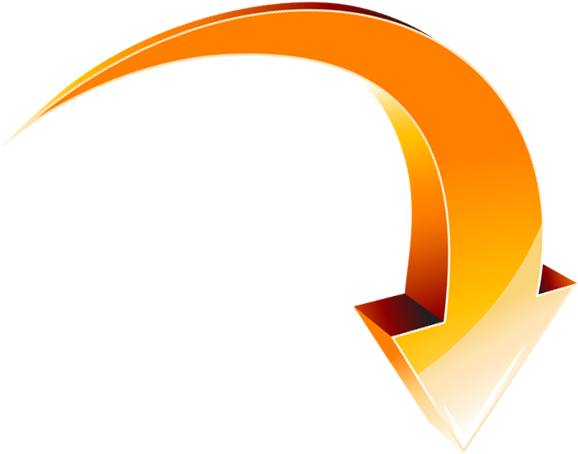 Curved Arrow - " - Orange Curved Arrow (653x653)