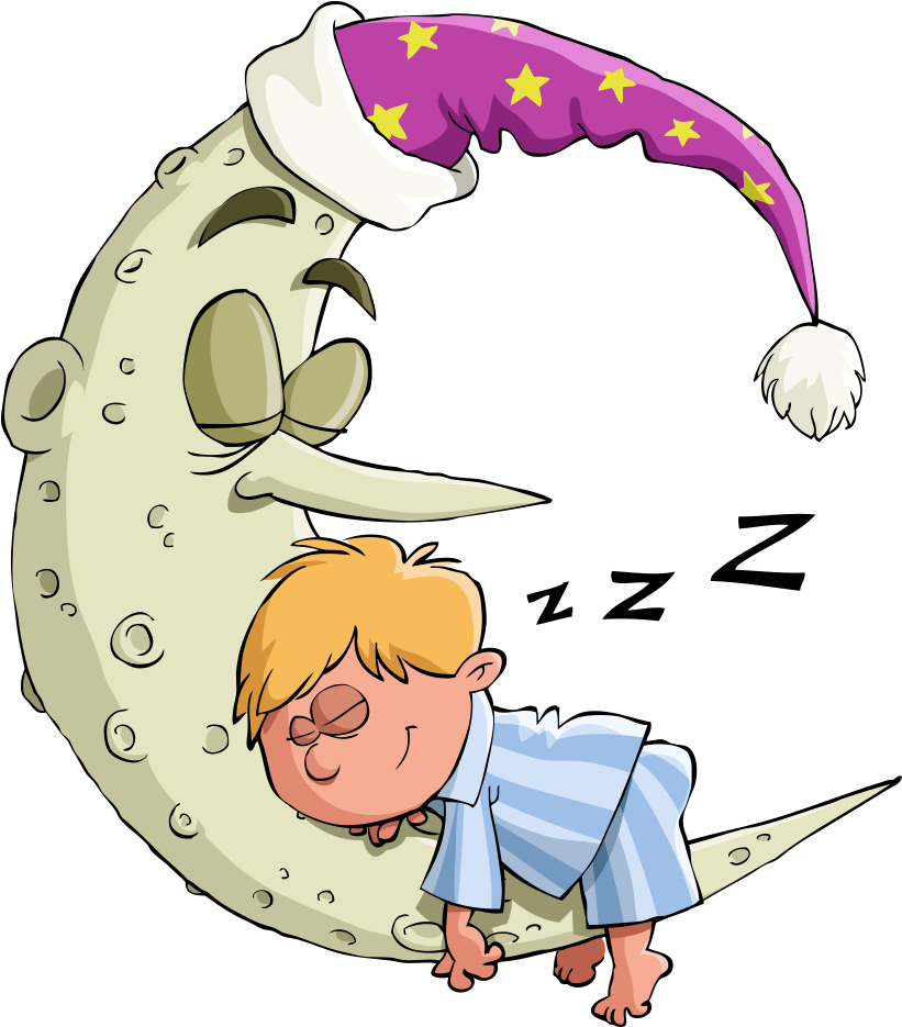 Sleep Cartoon Moon Illustration - Cartoon Boy Good Night (1000x1000)