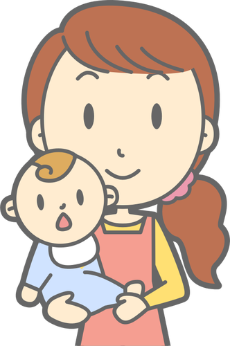 Mother And Baby Vector Image - Confused Cartoon Character Png (332x500)