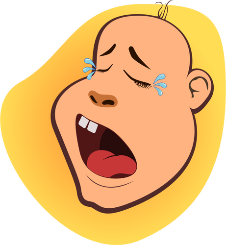 Crying Baby Vector Image - Gambar Kartun Orang Menangis (461x500)