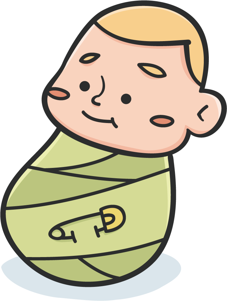 Vector Baby Swaddle - Clip Art (1200x1200)