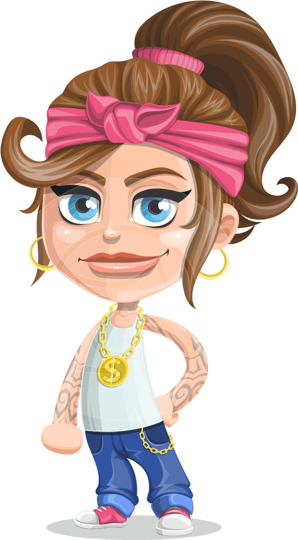 Vector Gangster Cartoon Character - Girl Gangster Cartoon (957x1060)